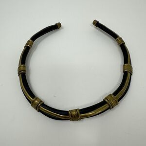Vintage Chocker Necklace Black Gold African Style